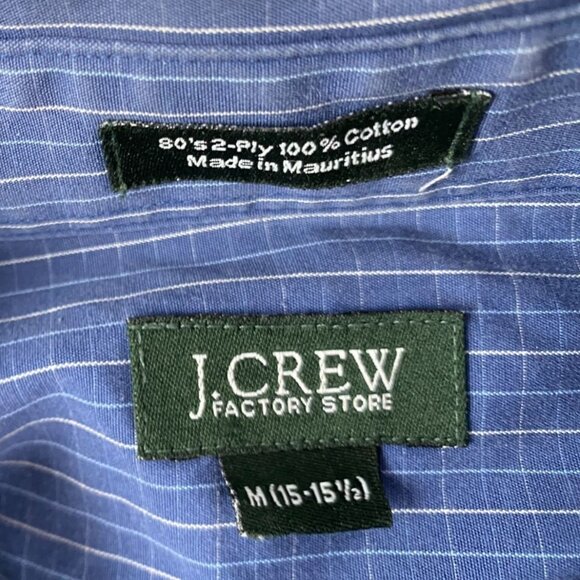 J. Crew Men's Shirt Medium 15-15.5 Blue Plaid Long Sleeve Button-Down - Picture 3 of 6